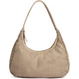 DEPECHE Leather shoulder and handbag with perforated pattern Shoulderbag / Handbag 177 Cream