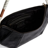 DEPECHE Leather shoulderbag with boho rope strap Shoulderbag / Handbag 099 Black