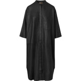 Depeche leather wear Long Tielde leather shirt in soft quality Shirts 099 Black (Nero)