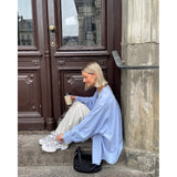 Depeche Clothing Long sleeve oversize Fay shirt Shirts 029 Blue