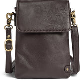 DEPECHE Mobile bag in soft leather Mobilebag 033 Mocca