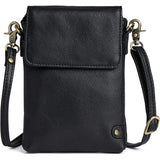 DEPECHE Mobile bag in soft leather Mobilebag 154 Black/Brass