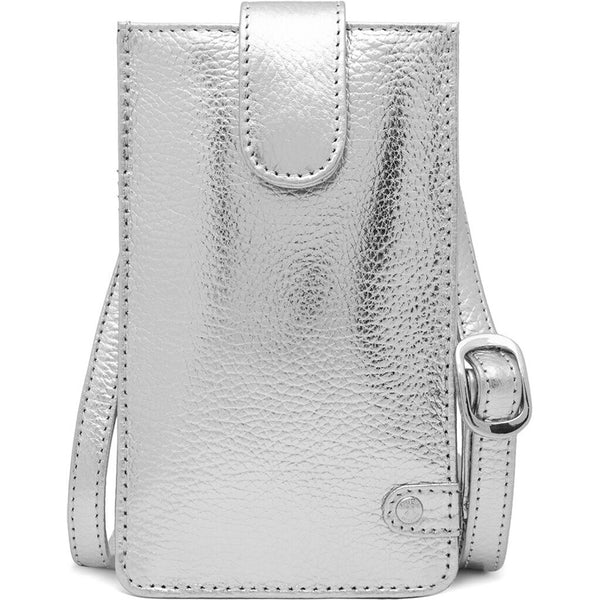 DEPECHE Mobile bag in soft leather and simple design Mobilebag 098 Silver