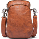 DEPECHE Mobile bag in soft vintage look leather Mobilebag 014 Cognac