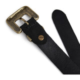 DEPECHE Narrow Suede Belt Belt 154 Black/Brass