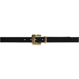 DEPECHE Narrow Suede Belt Belt 154 Black/Brass