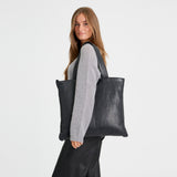 DEPECHE Oversize shopper bag in vintage look Shopper 099 Black