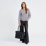 DEPECHE Powerfield sheep leather shoulder bag Shoulderbag / Handbag 099 Black