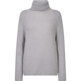 Depeche Clothing Sarah Alpaca Roll Neck Knitwear 332 Light Grey Melange