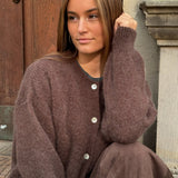 Depeche Clothing Sarah alpaca knit cardigan Knitwear 015 Brown