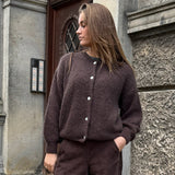 Depeche Clothing Sarah alpaca knit cardigan Knitwear 015 Brown