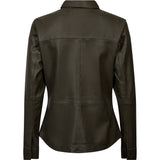 Depeche leather wear Sharon leather shirt Shirt 335 Dark Khaki