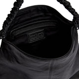 DEPECHE Sheep leather shoulderbag with ruched strap Shoulderbag / Handbag 099 Black