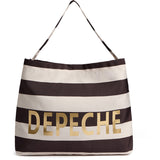 DEPECHE Shopper Shopper 328 Brown/Cream striped
