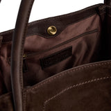 DEPECHE Suede shopper bag Shopper 008 Chocolate