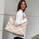 DEPECHE Shopper decorated with beautiful pattern Shopper 045 Dusty Rose
