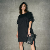 Depeche Clothing Short Abi dress with puff sleeves Dresses 099 Black (Nero)