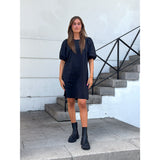 Depeche Clothing Short Abi dress with puff sleeves Dresses 099 Black (Nero)