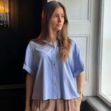 Depeche Clothing Short sleeve oversize Fay shirt Shirt 029 Blue