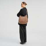 DEPECHE Shoulder bag in suede and cow leather Shoulderbag / Handbag 224 Taupe