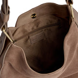 DEPECHE Shoulder bag in suede and cow leather Shoulderbag / Handbag 224 Taupe