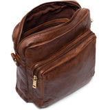 DEPECHE Simple crossover bag in beautiful leather Cross over 133 Brandy
