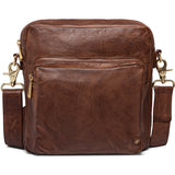 DEPECHE Simple crossover bag in beautiful leather Cross over 133 Brandy