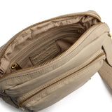 DEPECHE Simple crossover bag in beautiful leather Cross over 228 Soft Sand