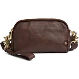 DEPECHE Small leather clutch in classic design Small bag / Clutch 106 Coffee