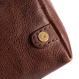 DEPECHE Small leather clutch in classic design Small bag / Clutch 133 Brandy