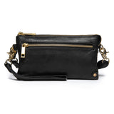 DEPECHE Small leatherbag with golden details Small bag / Clutch 099 Black (Nero)
