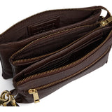 DEPECHE Small leatherbag with golden details Small bag / Clutch 106 Coffee