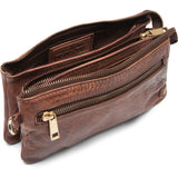 DEPECHE Small leatherbag with golden details Small bag / Clutch 133 Brandy