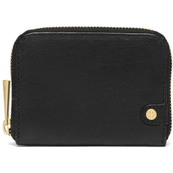 DEPECHE Small simple wallet in soft leather Purse / Credit card holder 099 Black (Nero)