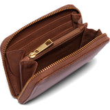 DEPECHE Small simple wallet in soft leather Purse / Credit card holder 133 Brandy