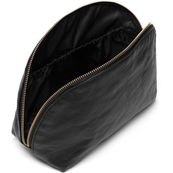 DEPECHE Soft and spacious leather cosmetic bag Accessories 099 Black (Nero)