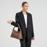 DEPECHE Sofya handwoven calf leather crossover Cross over 250 Dark Taupe