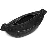 DEPECHE Spacious leather bumbag in classy look Bumbag 099 Black (Nero)