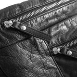 DEPECHE Spacious leather bumbag in classy look Bumbag 099 Black (Nero)