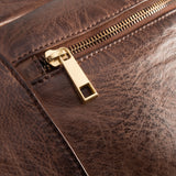 DEPECHE Spacious leather bumbag in classy look Bumbag 133 Brandy