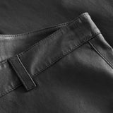 Depeche leather wear Stretch flare pants in soft leather quality Pants 129 Dark grey