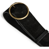 DEPECHE Suede belt Belts 154 Black/Brass
