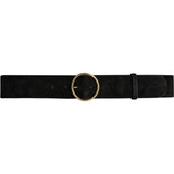 DEPECHE Suede belt Belts 154 Black/Brass