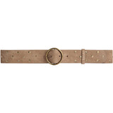 DEPECHE Suede belt w. studs Belts 011 Sand