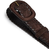DEPECHE Suede belt with oval buckle Belt 008 Chocolate