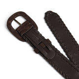 DEPECHE Suede belt with oval buckle Belt 008 Chocolate