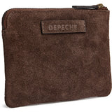 DEPECHE Suede card holder with gold details Purse / Credit card holder 008 Chocolate