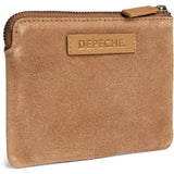 DEPECHE Suede card holder with gold details Purse / Credit card holder 196 Dark tan