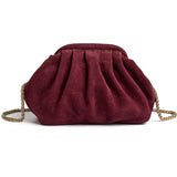 DEPECHE Suede clutch bag with strap Clutch 305 Ox Blood