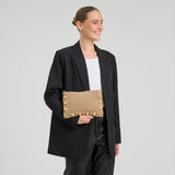 DEPECHE Suede clutch/crossover with stud details Small bag / Clutch 011 Sand